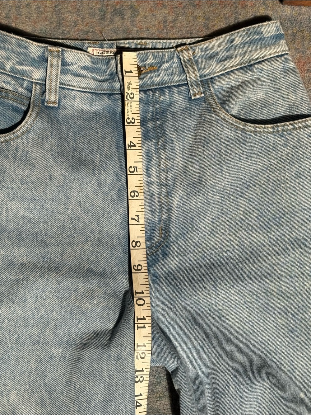Vintage Guess Jeans, size 29, style 1015, Light Blue Wash/ Ankle Zippers - Picture 11 of 16